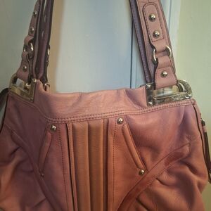 Genuine Pink Leather B Makowsky Hobo Bag with Bag